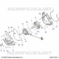 ENGINE, STATOR COVER AND FLYROUE