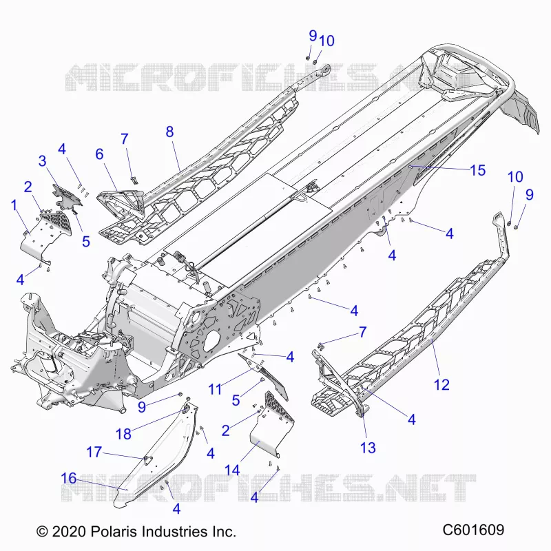 CHASSIS, PROTECTION D'EMBRAYAGE, FOOTRESTS, AND RUNNINGBOARDS
