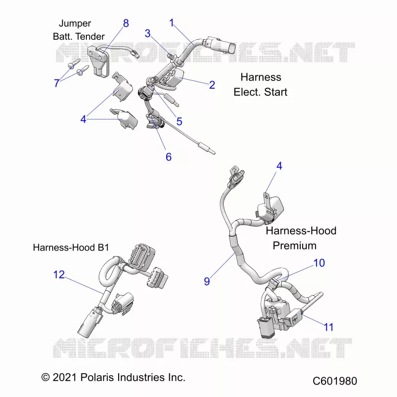 ELECTRICITE, WIRE HARNESS, HOOD, ELEC. START