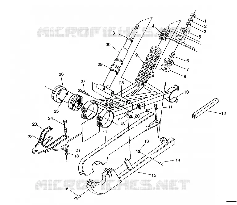 BRAS DE SUSPENSION ET AMORTISSEUR ARRIERE 6X6 400L, SWEDISH S948740 AND  NORWEGIAN N948740 (4926812681038A)