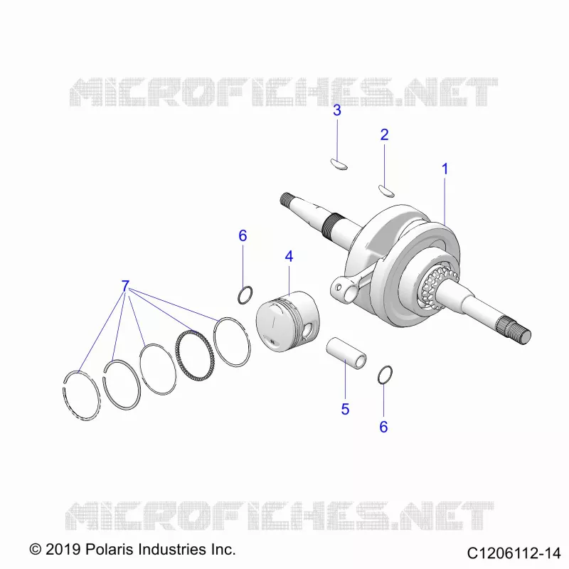 ENGINE, VILEBREQUIN AND PISTON