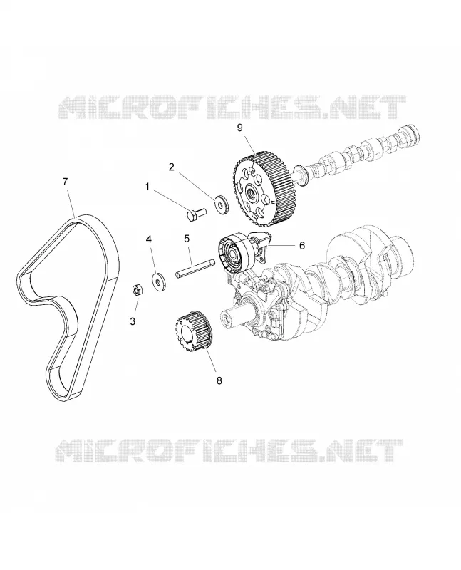 MOTEUR, TIMING PULLEY, TIMING BELT, JOCKEY PULLEY