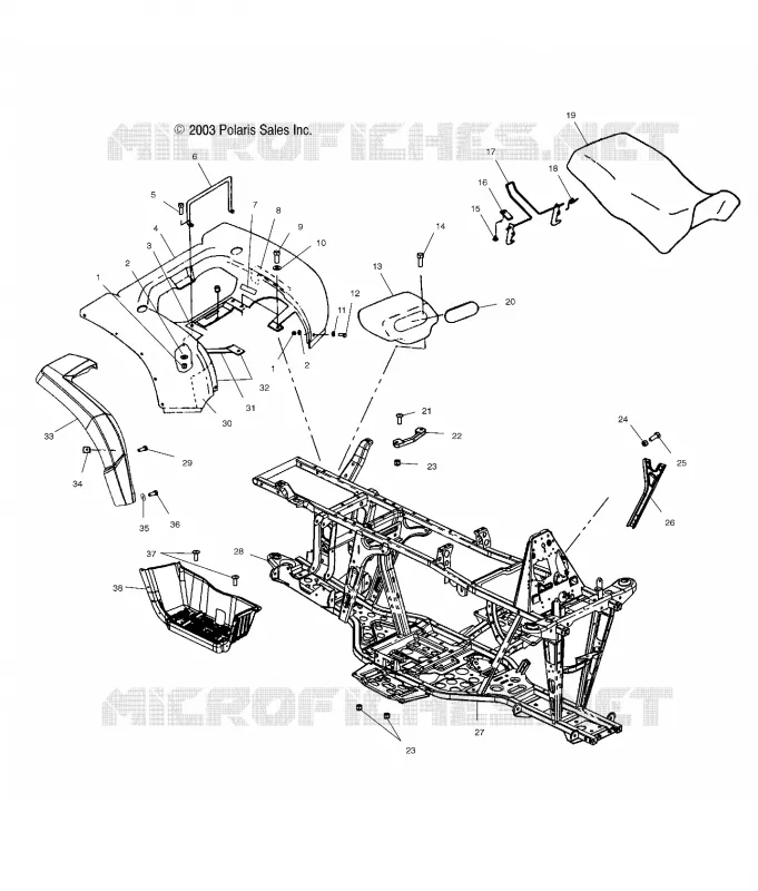 REAR CAB, SIEGE AND CHASSIS