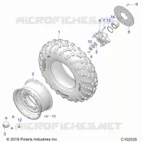 ROUES, FRONT TIRE AND BRAKE DISC