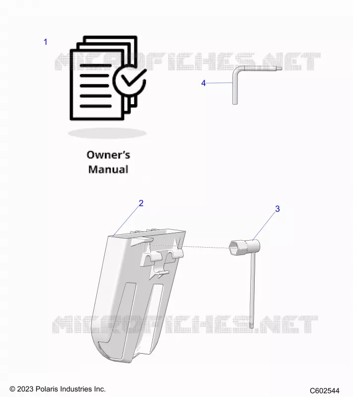 REFERENCES, TOOLS, BELT HOLDER, AND MANUEL DU PROPRIETAIRE