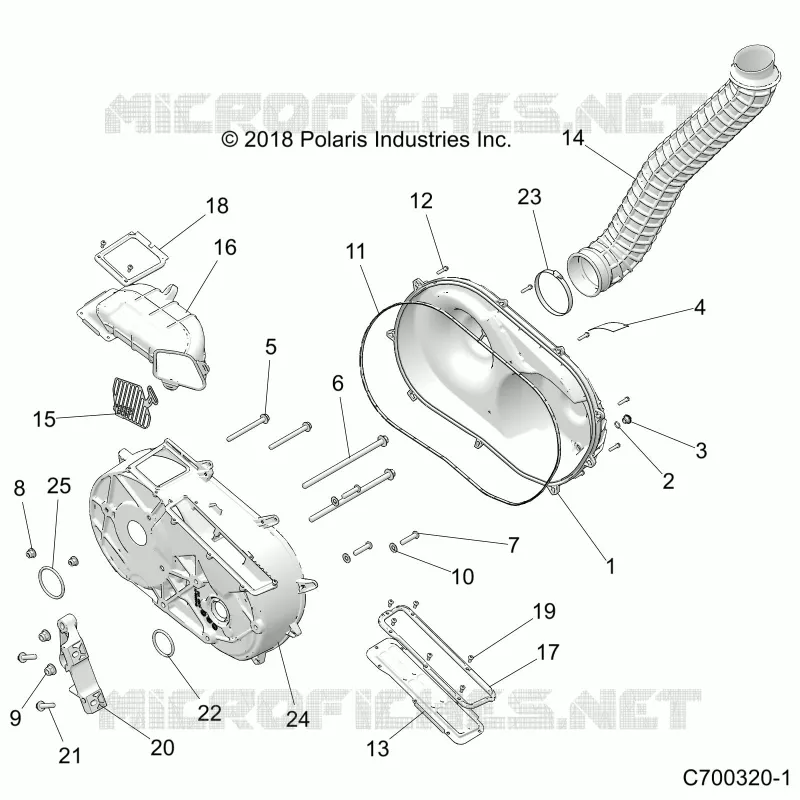 DRIVE TRAIN, COUVERCLE D'EMBRAYAGE AND DUCTING