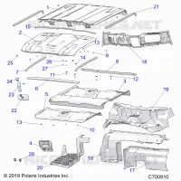 OPT, PREP ROOF, REAR CLOSE OFF, COVER, CAPOT LINER, FLOOR, AND DASH