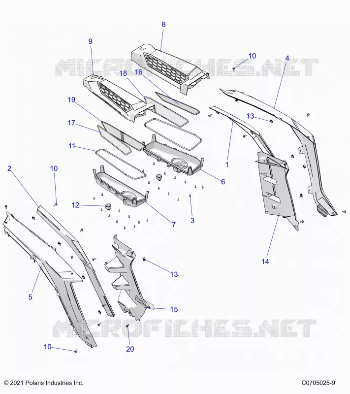 CARROSSERIE ARRIERE FENDERS AND BEZELS- Z24NEE99A2/B2 (C0705025-9)