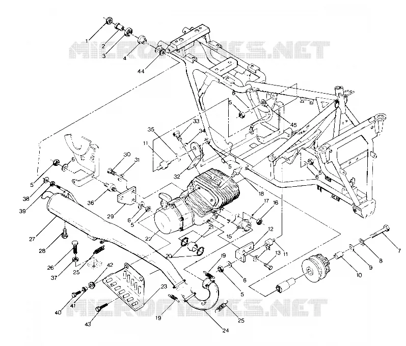 ENGINE AND SUPPORT SILENCIEUX (4913511351005A)