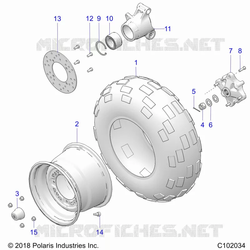 ROUES, REAR TIRE AND BRAKE DISC