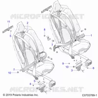SIEGE BELT MOUNTING, FRONT, PREMIUM/DELUXE