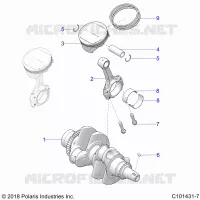 ENGINE, VILEBREQUIN AND PISTON