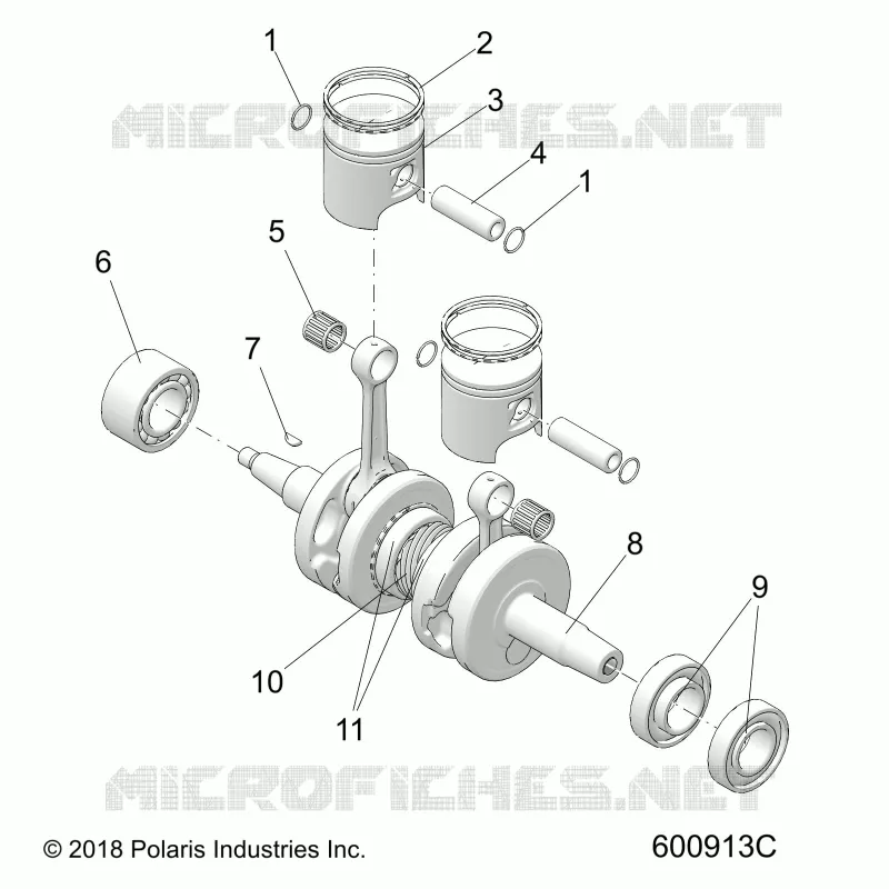 MOTEUR, PISTON AND CRANKSHAFT