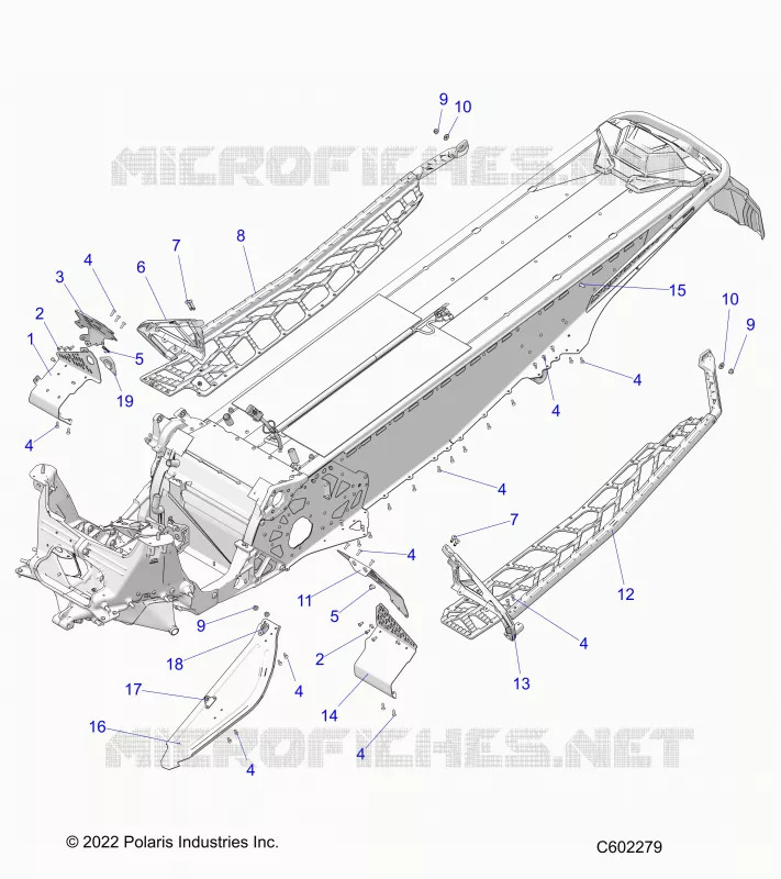 CHASSIS, PROTECTION D'EMBRAYAGE, FOOTRESTS, AND RUNNINGBOARDS