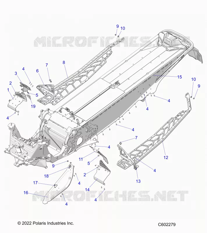 CHASSIS, PROTECTION D'EMBRAYAGE, FOOTRESTS, AND RUNNINGBOARDS