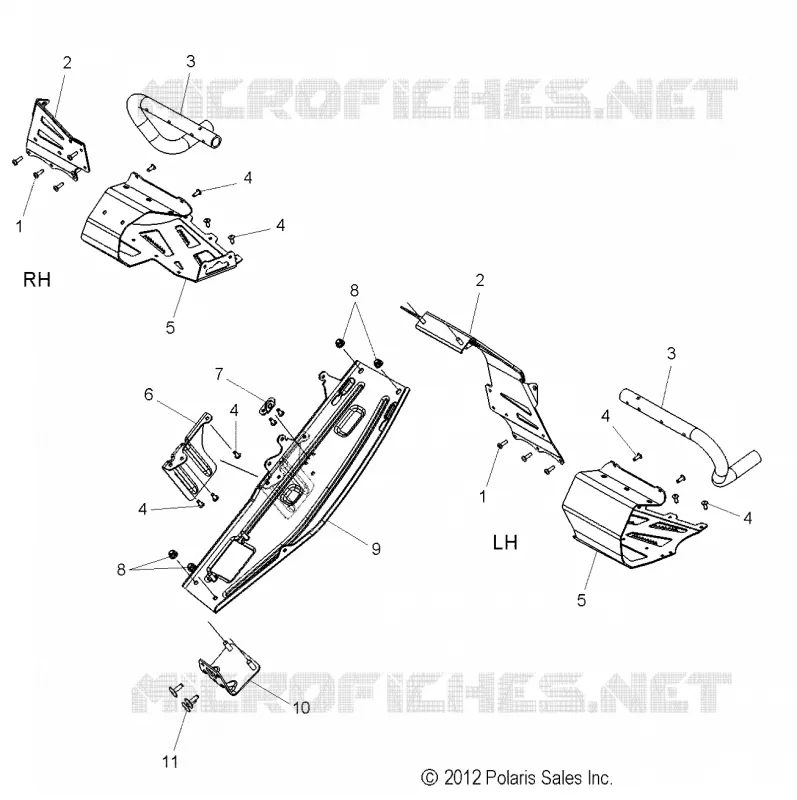 CHASSIS, PROTECTION D'EMBRAYAGE AND REPOSE PIEDS