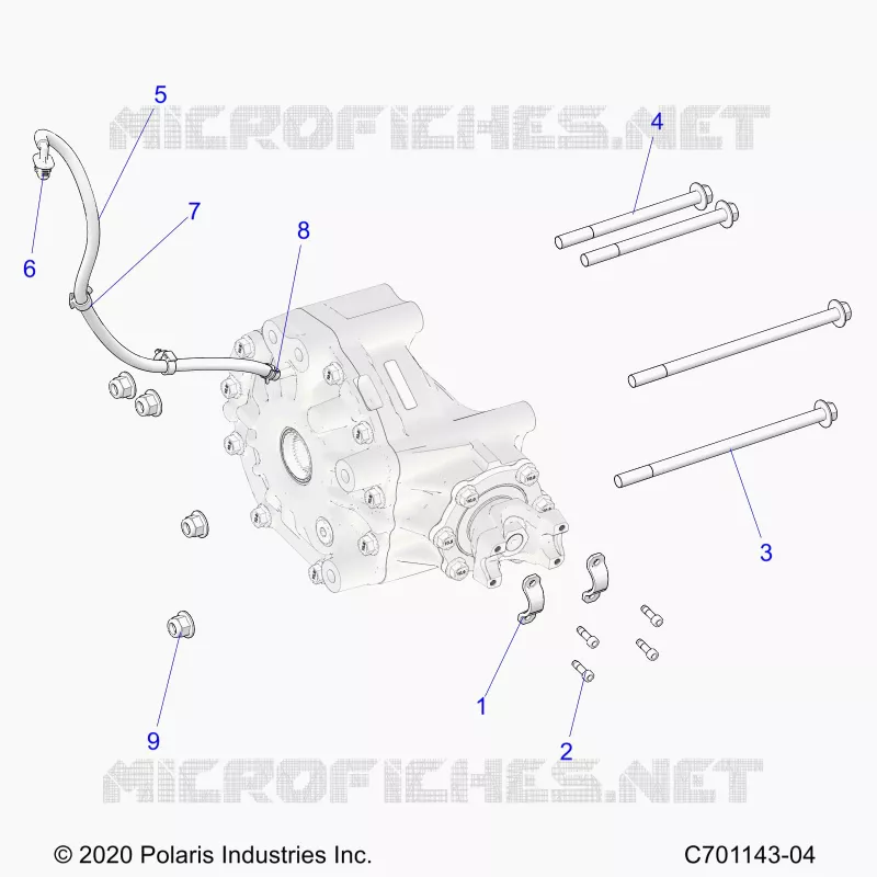 SYSTÃˆME DE TRANSMISSION, GEARCASE, REAR, MOUNTING