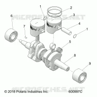 ENGINE, PISTON AND VILEBREQUIN