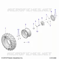 ROUES, FRONT TIRE AND BRAKE DISC