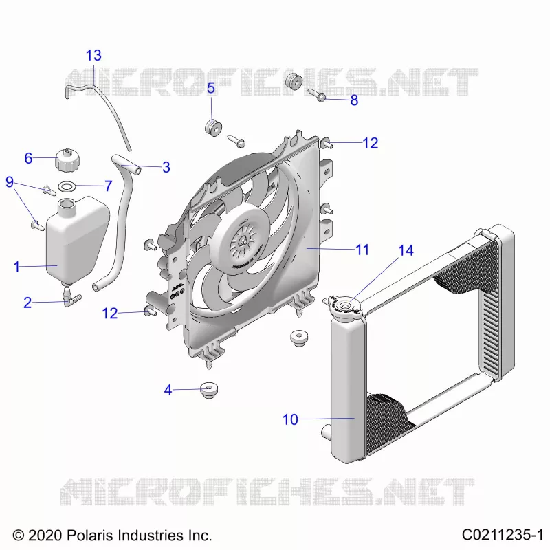 ENGINE, SYSTÃˆME DE REFROIDISSEMENT, RADIATOR, FAN & OVERFLOW BOTTLE