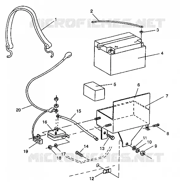 SUPPORT BATTERIE ASSEMBLY TRAIL DELUXE E940262 (49273827380004)