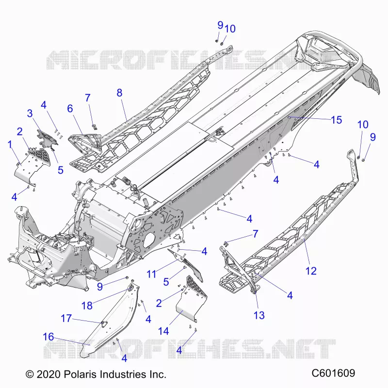 CHASSIS, PROTECTION D'EMBRAYAGE, FOOTRESTS, AND RUNNINGBOARDS