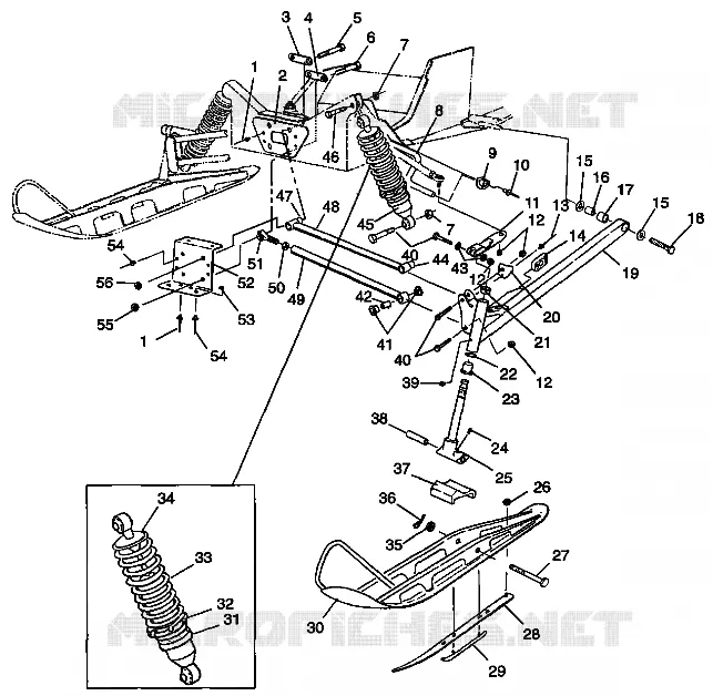 SUSPENSION AVANT AND SKI TRAIL TOURING 0982362 AND EUROPEAN TRAIL TOURING E (4942314231B003)