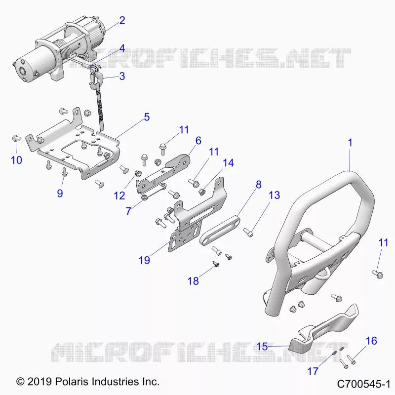 CHASSIS, FRONT BUMPER, W/TREUIL