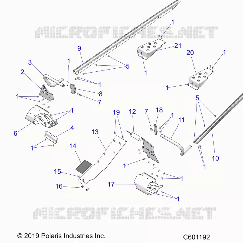 CHASSIS, PROTECTION D'EMBRAYAGE AND FOOTRESTS