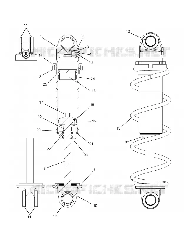 SUSPENSION, AMORTISSEUR AVANT TRACK (BLACK COIL OVER)