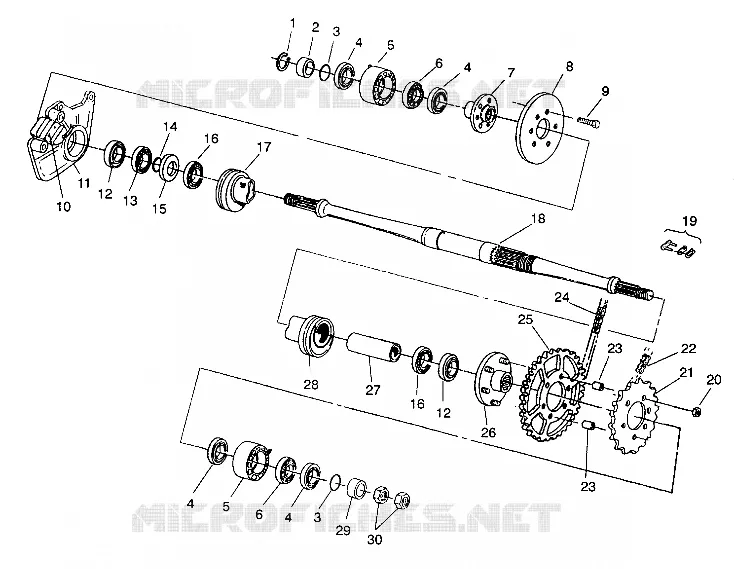 ARBRE DE TRANSMISSION INTERMEDIAIRE 6X6 250 W938727 (4924092409024A)