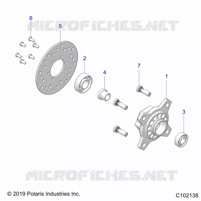 ROUES, FRONT HUB AND BRAKE DISK