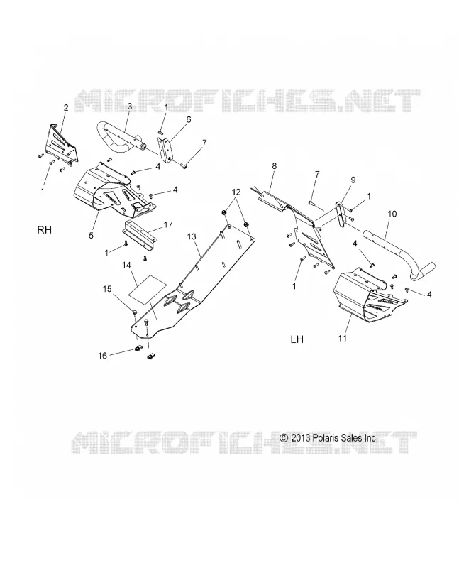 CHASSIS, PROTECTION D'EMBRAYAGE AND FOOTRESTS