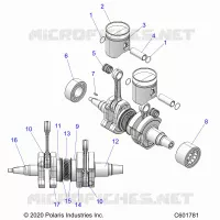 ENGINE, PISTON AND VILEBREQUIN