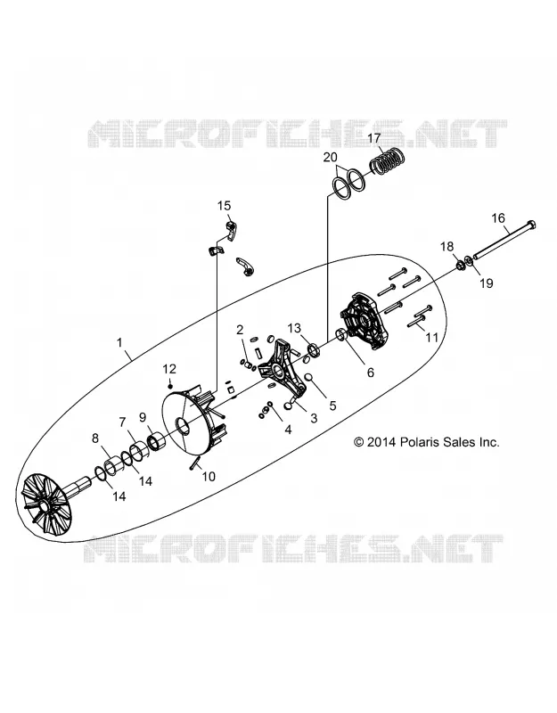 SYSTEME DE TRANSMISSION, PRIMARY CLUTCH -Z19VBA87A2/E87AG/AK/LG (49RGRCLUTCHDRV1323181)