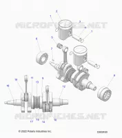 ENGINE, PISTON AND VILEBREQUIN