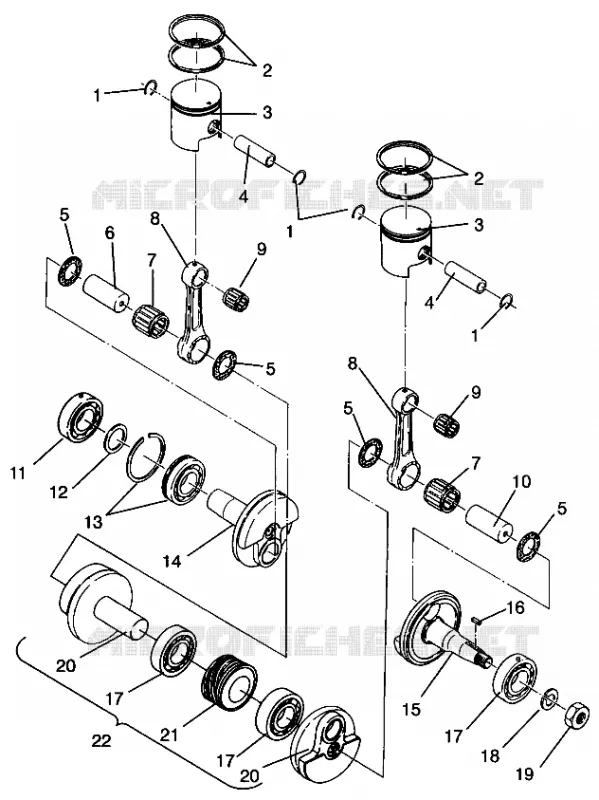 PISTON ET VILEBREQUIN CLASSIC TOURING 0963365 AND EUROPEAN CLASSIC TOURING (4933623362C011)