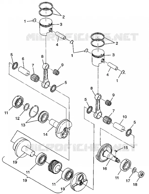 PISTON ET VILEBREQUIN TRAN SPORT 0970143 AND EUROPEAN TRAN SPORT E970143 (4938293829C007)