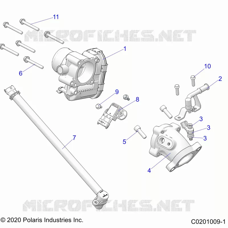 ENGINE, CORPS DE PAPILON AND FUEL RAIL