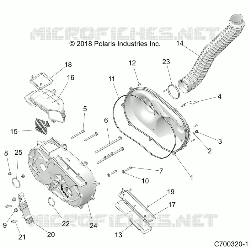 DRIVE TRAIN, COUVERCLE D'EMBRAYAGE AND DUCTING