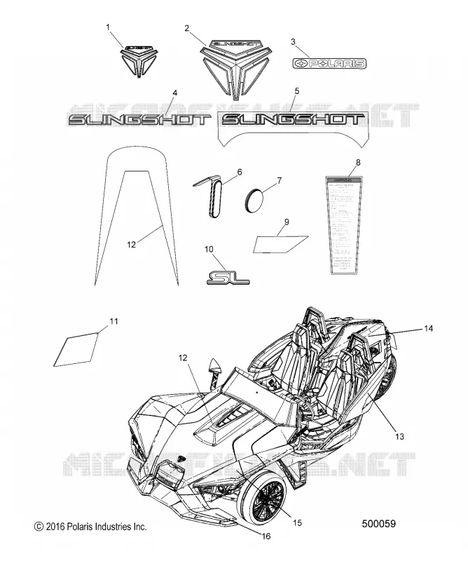 BODY, EMBLEMS AND REFLECTORS