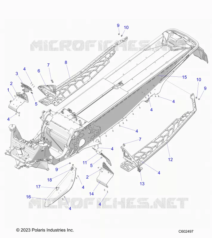 CHASSIS, PROTECTION D'EMBRAYAGE, FOOTRESTS, AND RUNNINGBOARDS