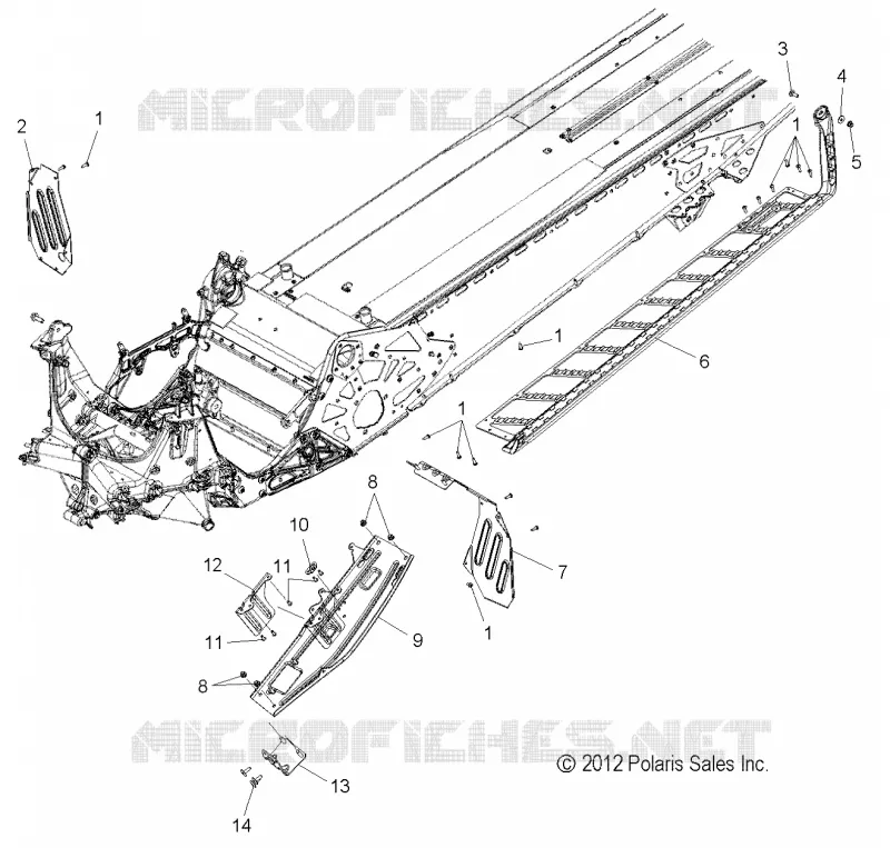 CHASSIS, PROTECTION D'EMBRAYAGE AND REPOSE PIEDS