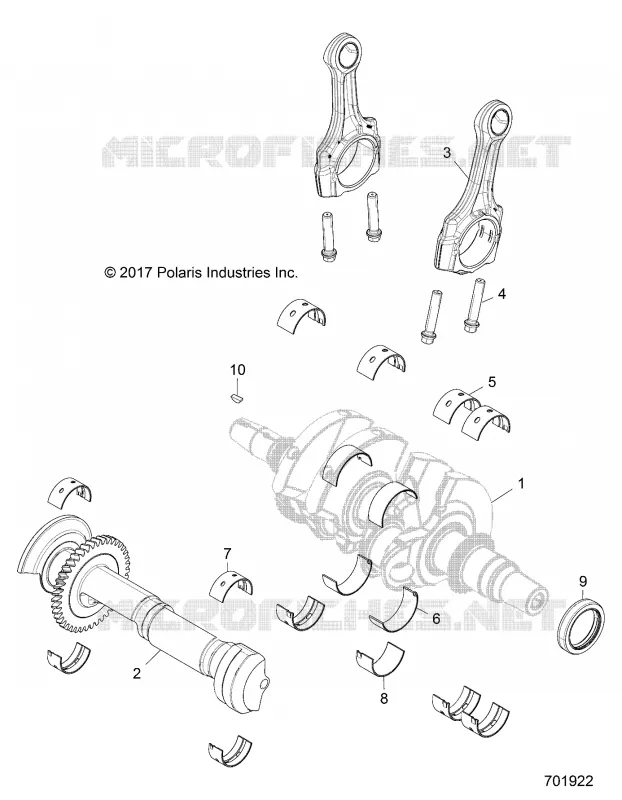 ENGINE, VILEBREQUIN AND BEARINGS