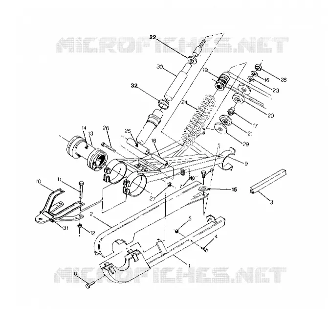 BRAS DE SUSPENSION ET AMORTISSEUR ARRIERE 250 6X6 / W928727 (4922842284029A)