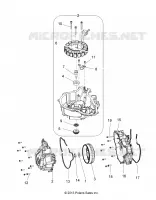 ENGINE, STATOR COVER AND VOLANT MOTEUR