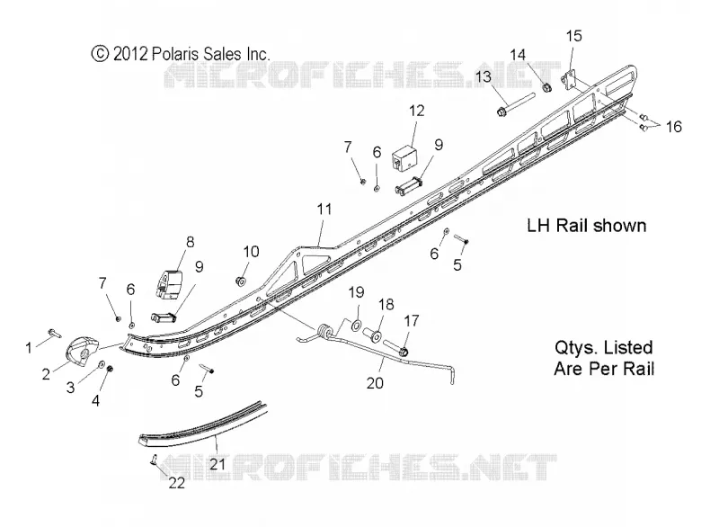 SUSPENSION, FIXATION RAIL, (LE 155 INCH)