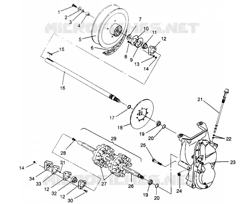 SYSTÈME DE TRANSMISSION CLASSIC TOURING 0963365 AND EUROPEAN CLASSIC TOURING E963365 (4933623362B010)