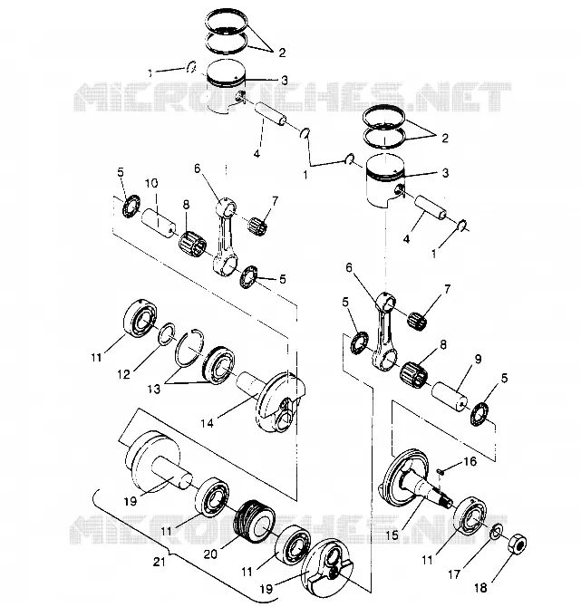 PISTON ET VILEBREQUIN  TRAIL 0952761, TRAIL DELUXE 0952262,   AND EUROPEAN (4928862886C014)