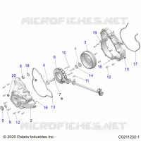 ENGINE, STATOR COVER AND FLYROUE